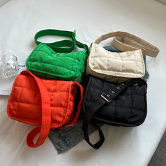 Crossbody Bags Rhombus Pattern Adjustable Strap Travel Shopping Purse