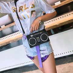 Sequin Radio Style Crossbody Bag For Women Harajuku Shoulder Messenger Mini