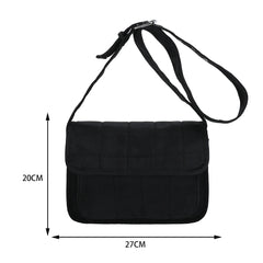 Embroidered Rhombus Shoulder Bag Adjustable Strap Satchel