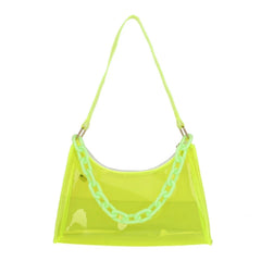 Clear PVC Jelly Underarm Bag Summer Handbag Purse Phone Shoulder Bag