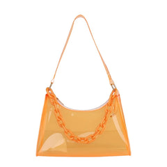 Clear PVC Jelly Underarm Bag Summer Handbag Purse Phone Shoulder Bag
