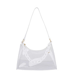 Clear PVC Jelly Underarm Bag Summer Handbag Purse Phone Shoulder Bag