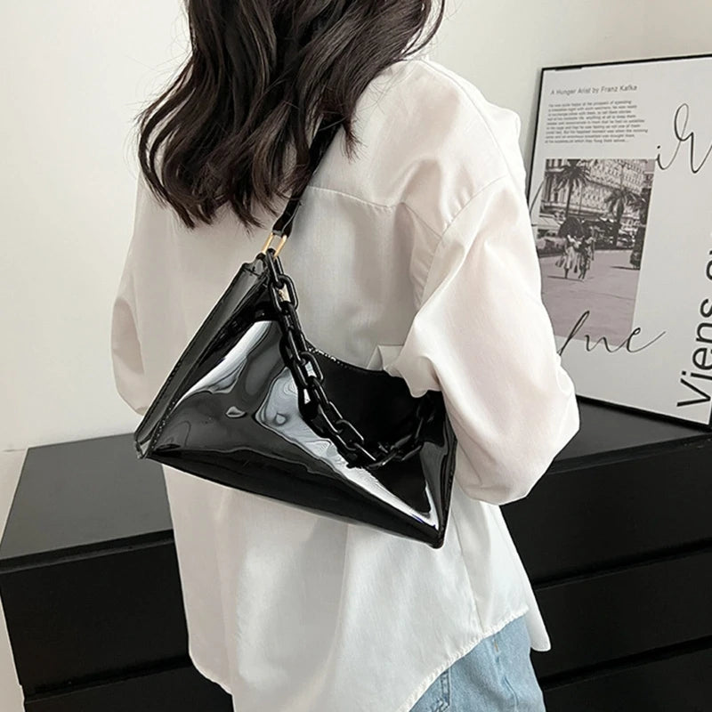 Ladies PVC Clear Underarm Bag Summer Handbag Purse