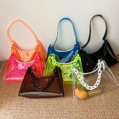 Ladies PVC Clear Underarm Bag Summer Handbag Purse