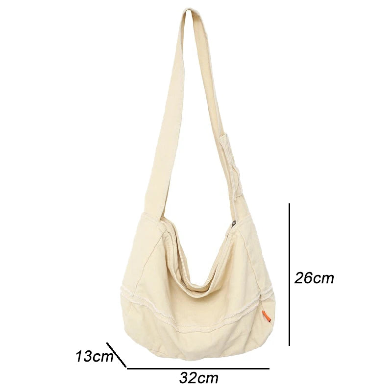 Canvas Large Capacity Messenger Bag for Women