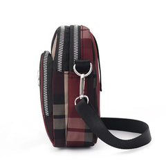 Ladies Plaid Flap Bag Crossbody Handbag Girls Clutch Chain Waterproof Nylon