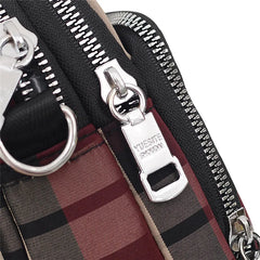 Ladies Plaid Flap Bag Crossbody Handbag Girls Clutch Chain Waterproof Nylon