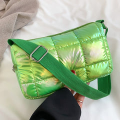Plaid Quilted PU Leather Shopper Bag Shoulder Tote Armpit Bags