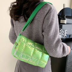 Quilted Check Handbags Female Crossbody Bags Casual Nylon Women Shoulder Bags