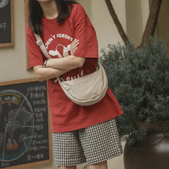 Nylon Shoulder Bag Solid Messenger Underarm Canvas Dumplings Bag