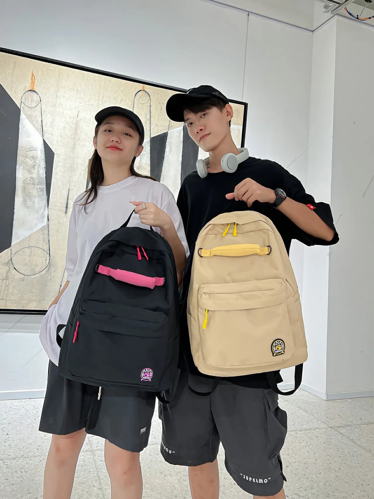 Nylon School Backpack Boy Girl Travel Bag Unisex Male Female College Backpack