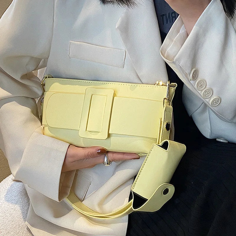 Solid Crossbody Bag Shoulder Bags Leather Handbags Female