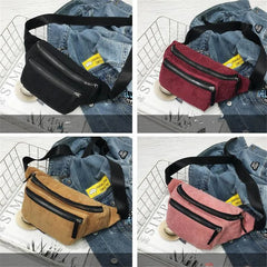 Canvas Waist Bag Street Phone Money Chest Bum Belt Bags Corduroy Waist Bag