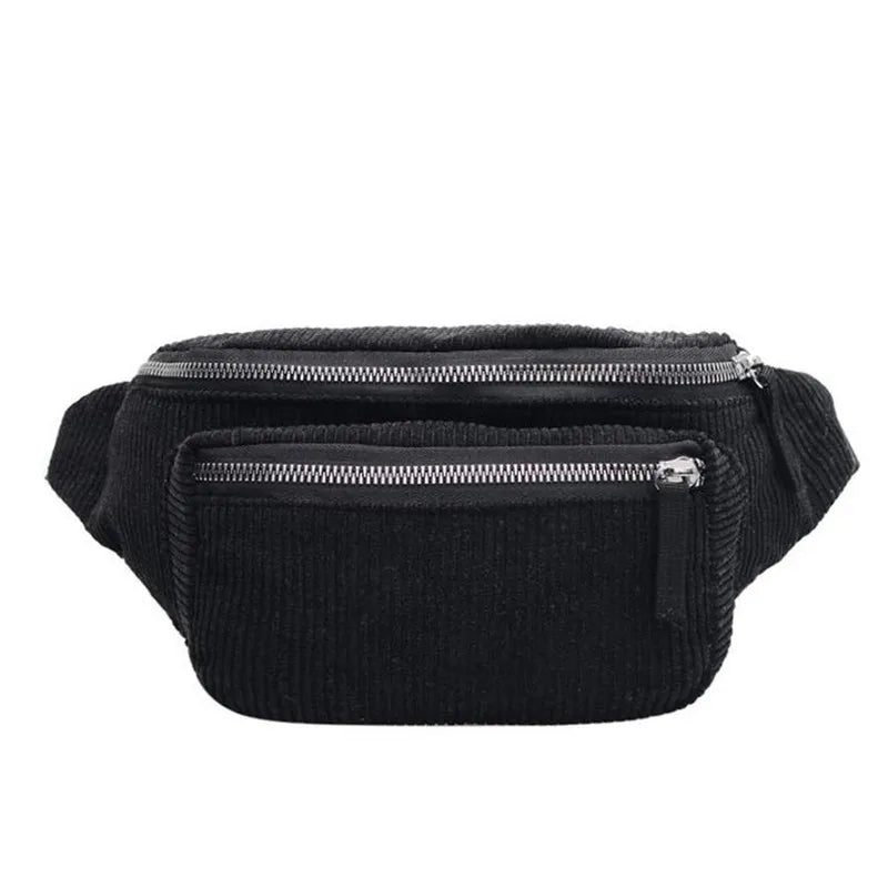 Canvas Waist Bag Street Phone Money Chest Bum Belt Bags Corduroy Waist Bag