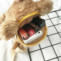 Lady Girls Smile Bear Soft Plush Doll Handbag Mini Animal Shoulder Bags
