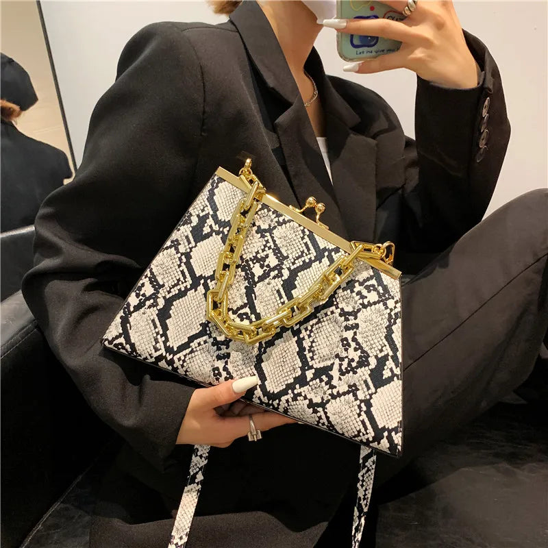 Chain Serpentine Crossbody Bag for Women