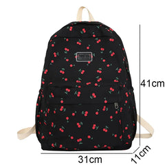 Lady Leisure College Backpack Pink Floral Print Student Bag Travel Book Laptop