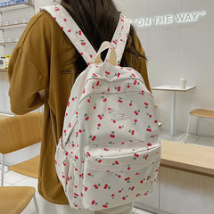 Lady Leisure College Backpack Pink Floral Print Student Bag Travel Book Laptop