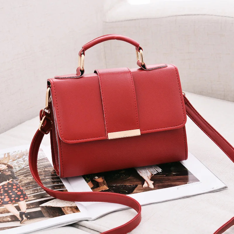 Lady PU Leather Bag Handbags Shopping Shoulder Small Flap Crossbody Bags
