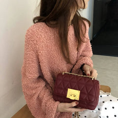 Lady Shoulder Bags Chain PU Leather Mini Crossbody Casual Handbags
