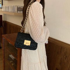 Lady Shoulder Bags Chain PU Leather Mini Crossbody Casual Handbags
