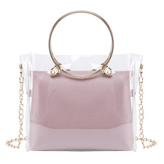 Lady Shoulders Bags Women PVC Jelly Package Female Chain Transparent Handbag