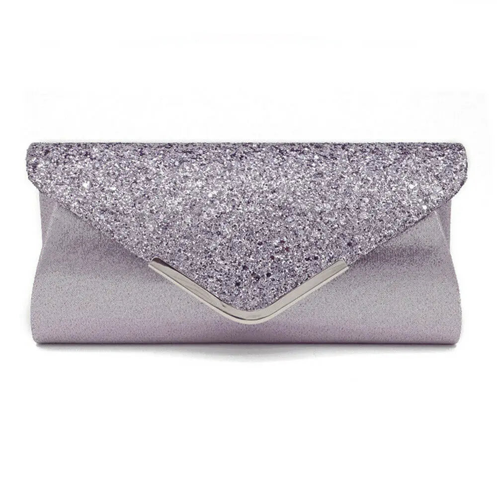Glitter Clutch Wallet Evening Prom Purse Handbag