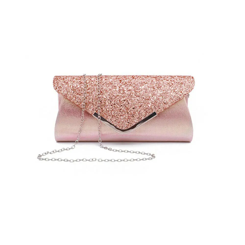 Glitter Clutch Wallet Evening Prom Purse Handbag