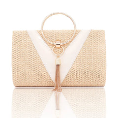 Summer Handbag Metal Handle Tassel Shoulder Bag Chain Crossbody Purse