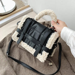 Lamb Wool Ladies Shoulder Bag Leather Women Crossbody Bag