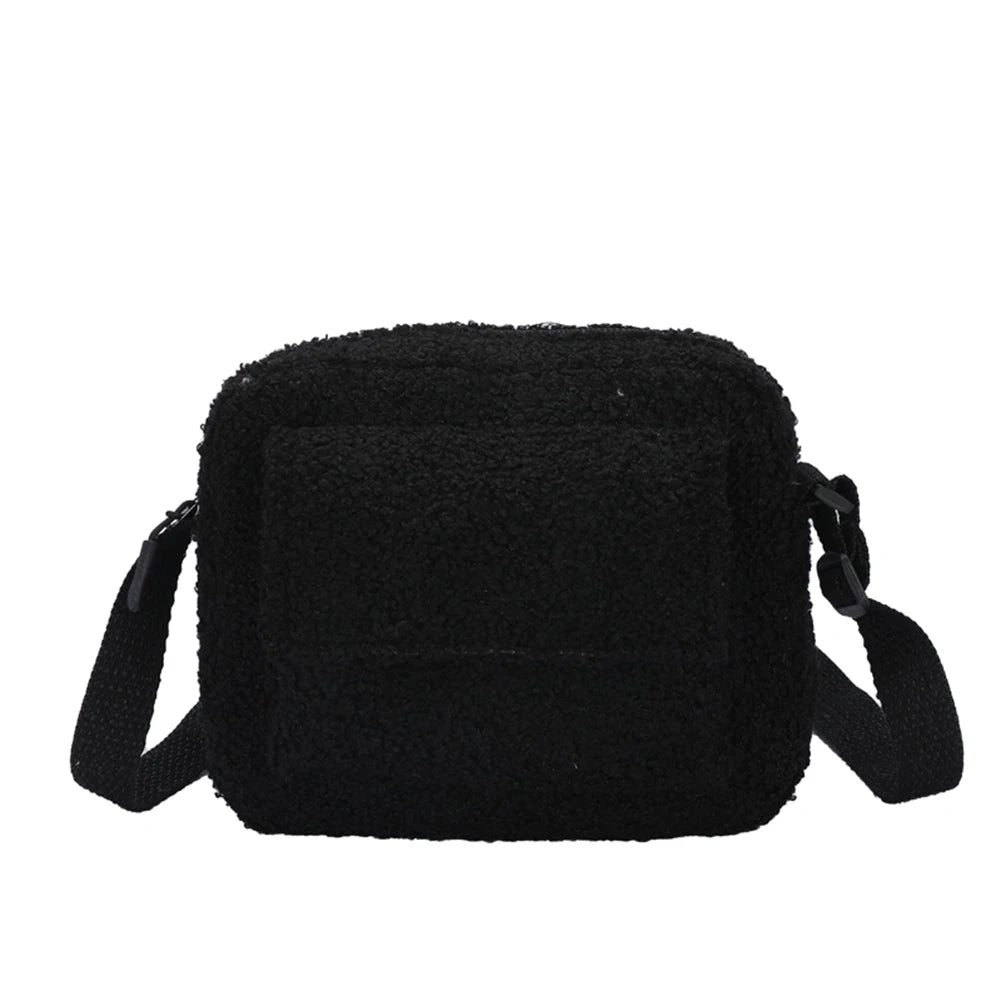 Lamb Wool Shoulder Bag Women Autumn Winter Solid Crossbody Bags