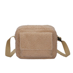 Lamb Wool Shoulder Bag Women Autumn Winter Solid Crossbody Bags
