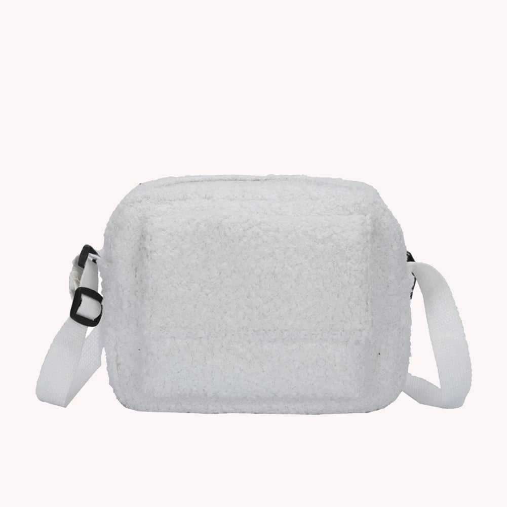 Lamb Wool Shoulder Bag Women Autumn Winter Solid Crossbody Bags