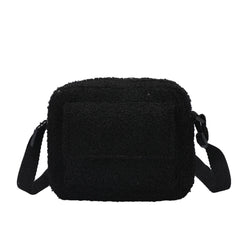 Lamb Wool Shoulder Bag Women Autumn Winter Solid Crossbody Bags