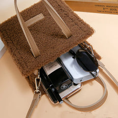 Fluffy Lambswool Crossbody Bag Women Handbags Faux Fur Shoulder Bag