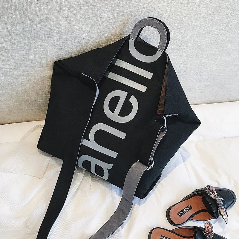 Trendy Letter Crossbody Shoulder Bag Women Large Capacity Handbag