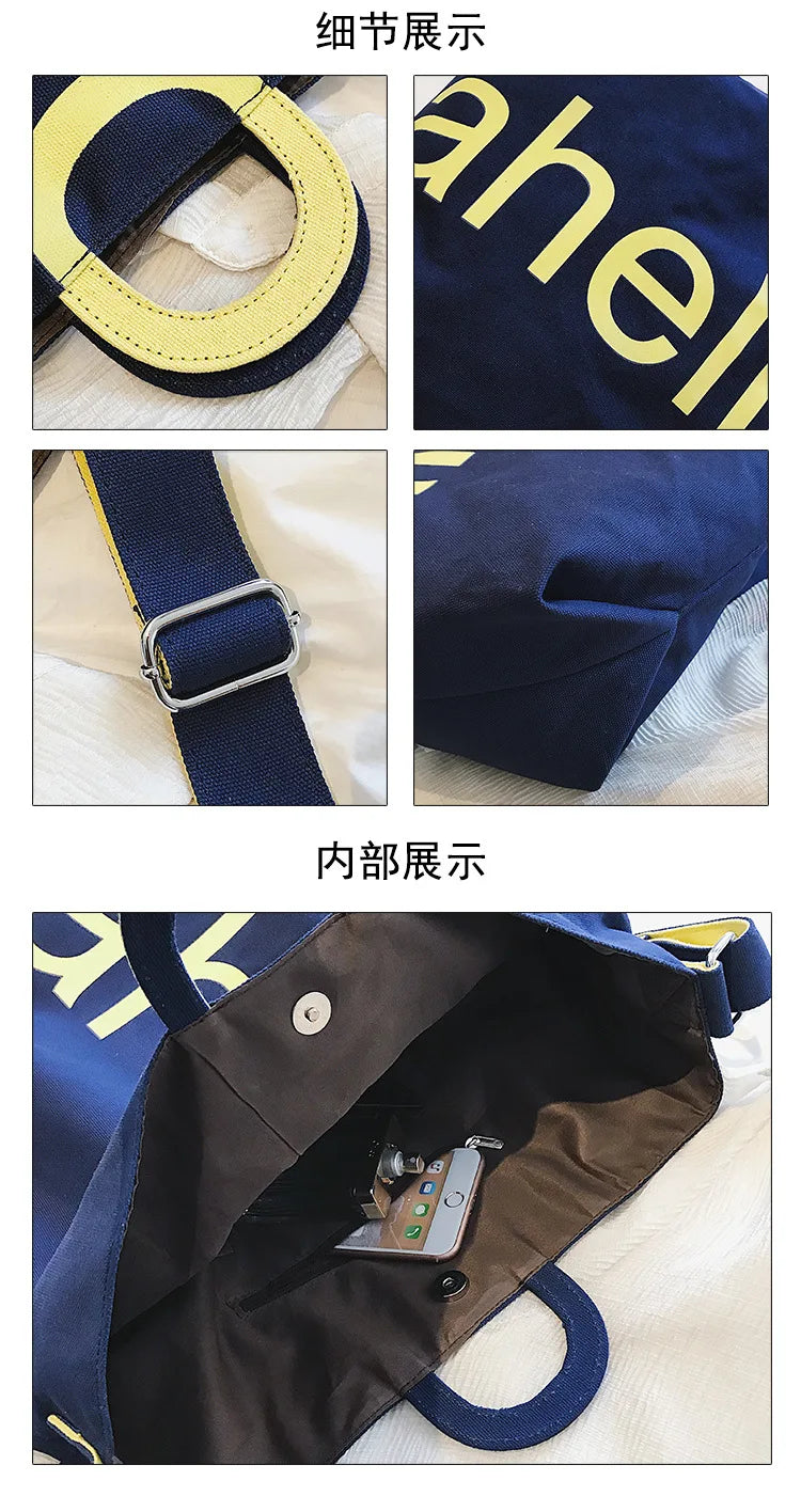 Trendy Letter Crossbody Shoulder Bag Women Large Capacity Handbag