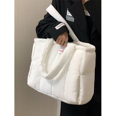 Quilted Comfort Tote Handbag Women Shoulder Bag Winter Purse