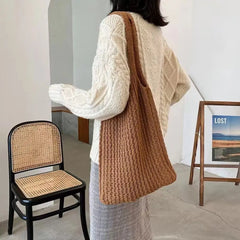 Large Woven Tote Bag Shopping Handbags Women Shoulder Bags Crochet Hobo