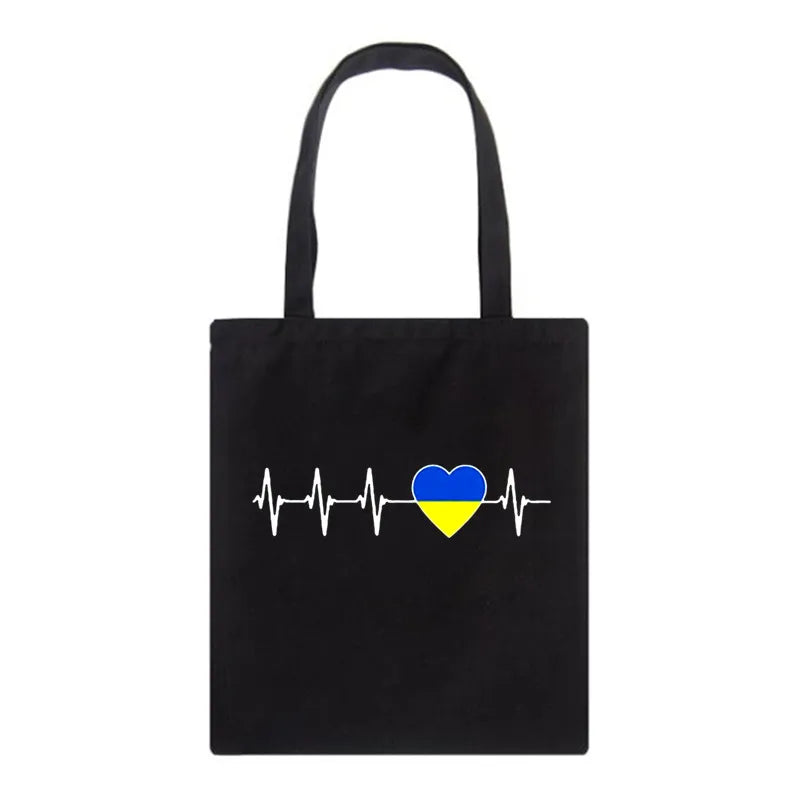 Ukraine Flag Sunflower Vintage Ukrainian Canvas Bags
