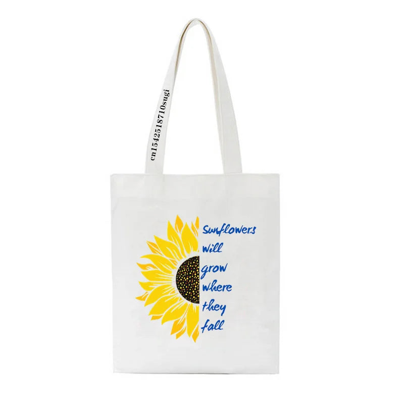 Ukraine Flag Sunflower Vintage Ukrainian Canvas Bags