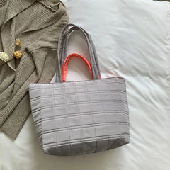 Large Capacity Shoulder Bag Nylon Plaid Casual Tote Bags For Women Handbags