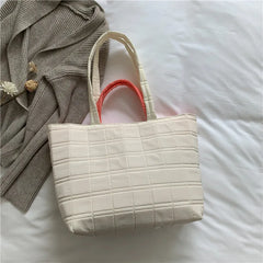 Large Capacity Shoulder Bag Nylon Plaid Casual Tote Bags For Women Handbags