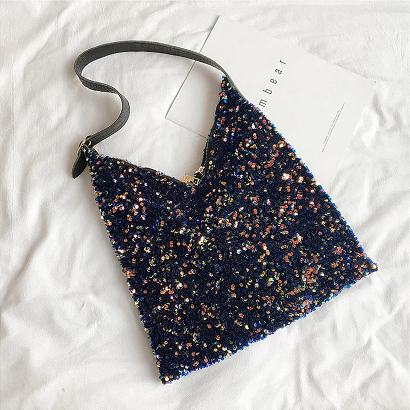 Sequin Shoulder Bag Totes for Women Large Capacity Handbag
