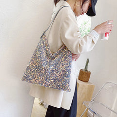 Sequin Shoulder Bag Totes for Women Large Capacity Handbag
