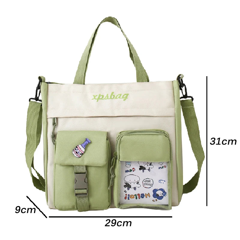 Large Capacity Tote Bags Nylon Shoulder Bags for Teenage Girls