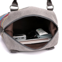 Large Capacity Canvas Shoulder Bag Casual Matte Tote Crossbody Handbag