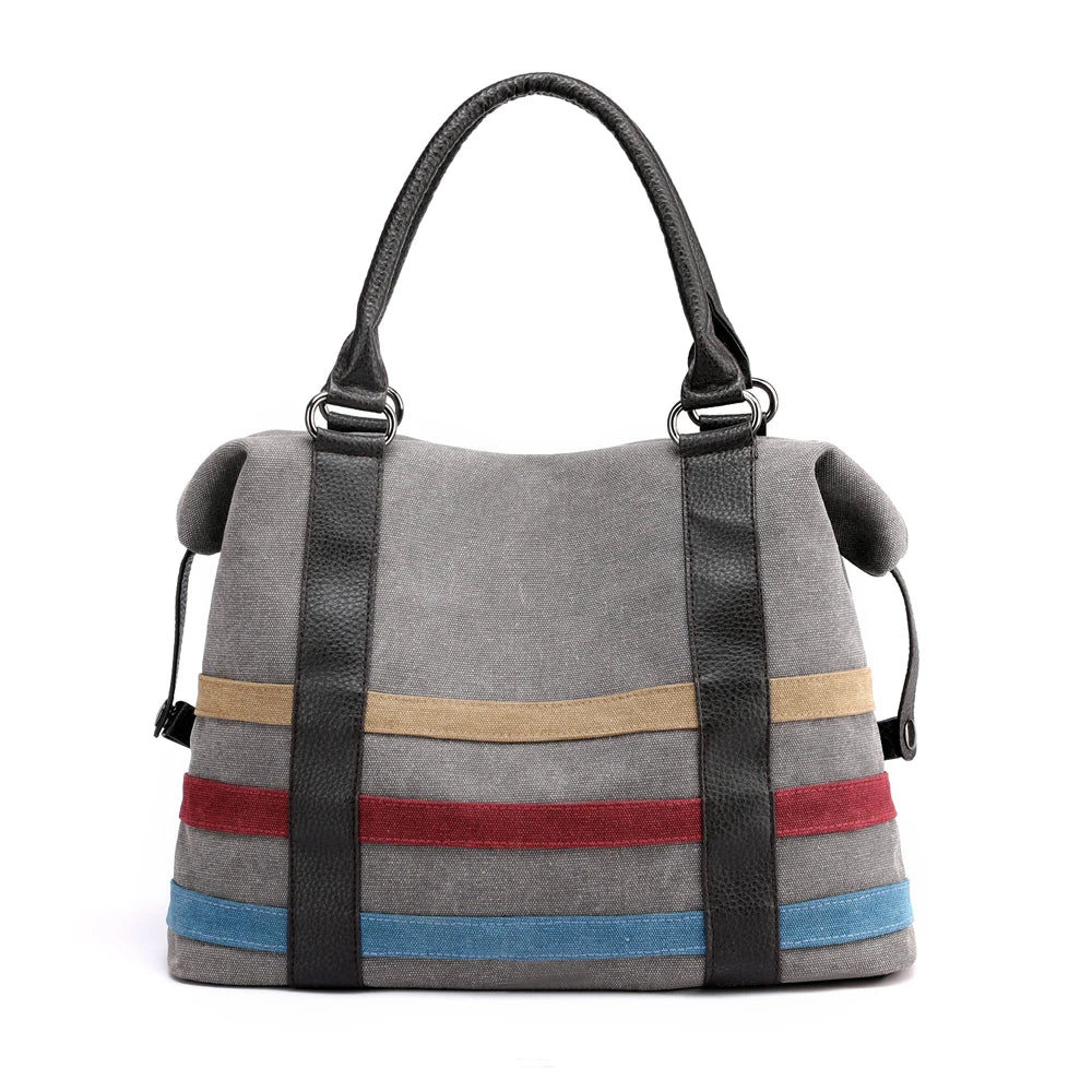 Large Capacity Canvas Shoulder Bag Casual Matte Tote Crossbody Handbag