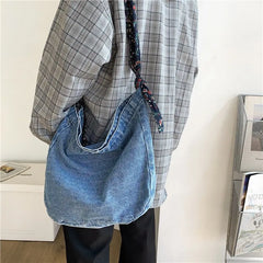 Large Capacity Women Canvas Shopping Bags Ladies Denim Handbags Shoulder Bag