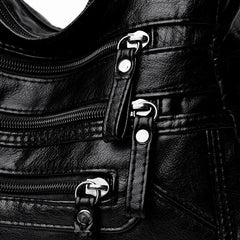 Women Crossbody Bag Large Capacity Soft Leather Messenger Bag